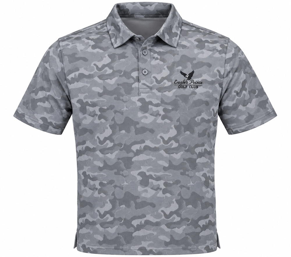 Golf Eagle's Point Golf Course Antigua polo shirt SZ Medium Preppy camo outdoors